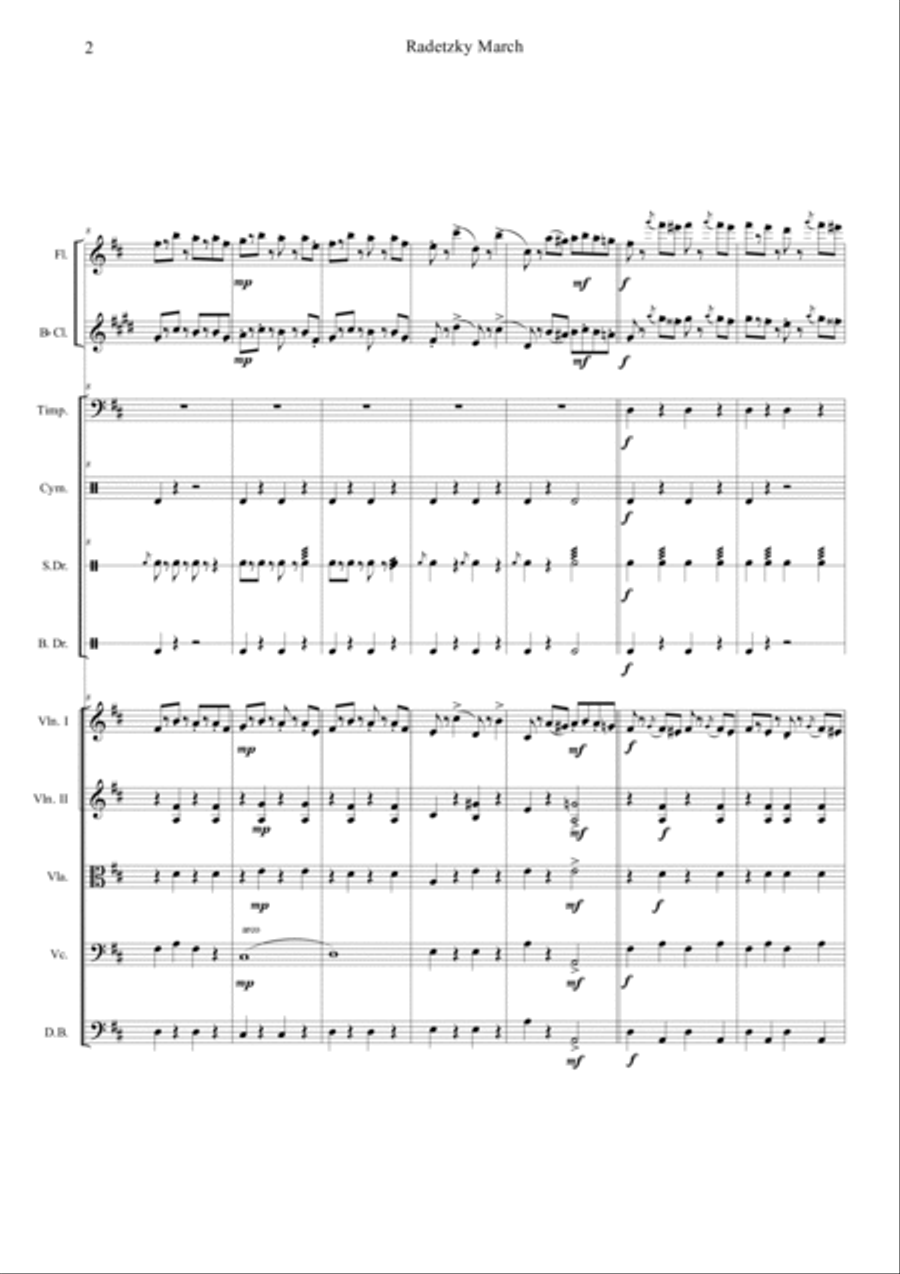 Radetzky Marsch Radetzky Marsch Orchestra scores gallery preview page 2