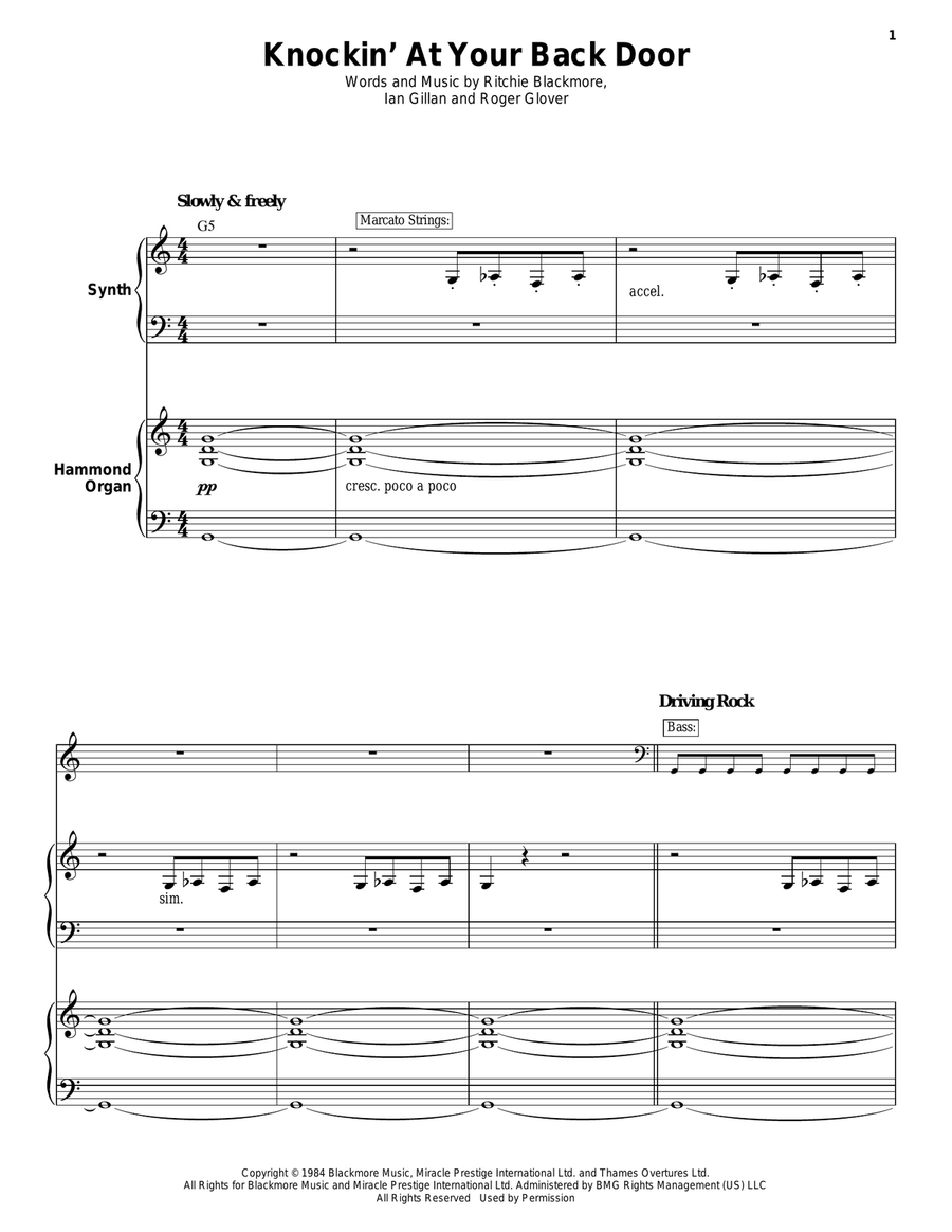 Knocking At Your Back Door Organ Accompaniment scores gallery preview page 1