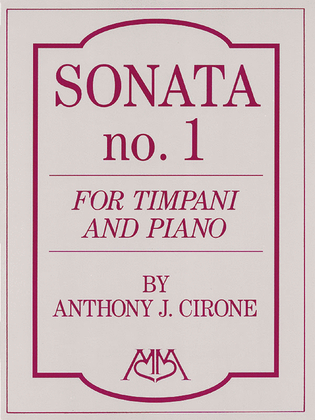 Book cover for Sonata No.1 for Timpani and Piano