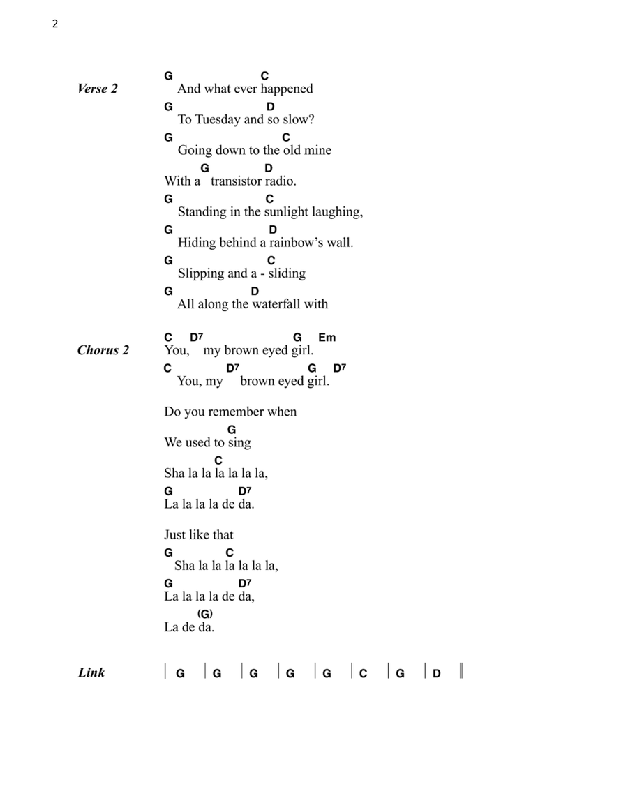 Brown Eyed Girl Guitar scores gallery preview page 2