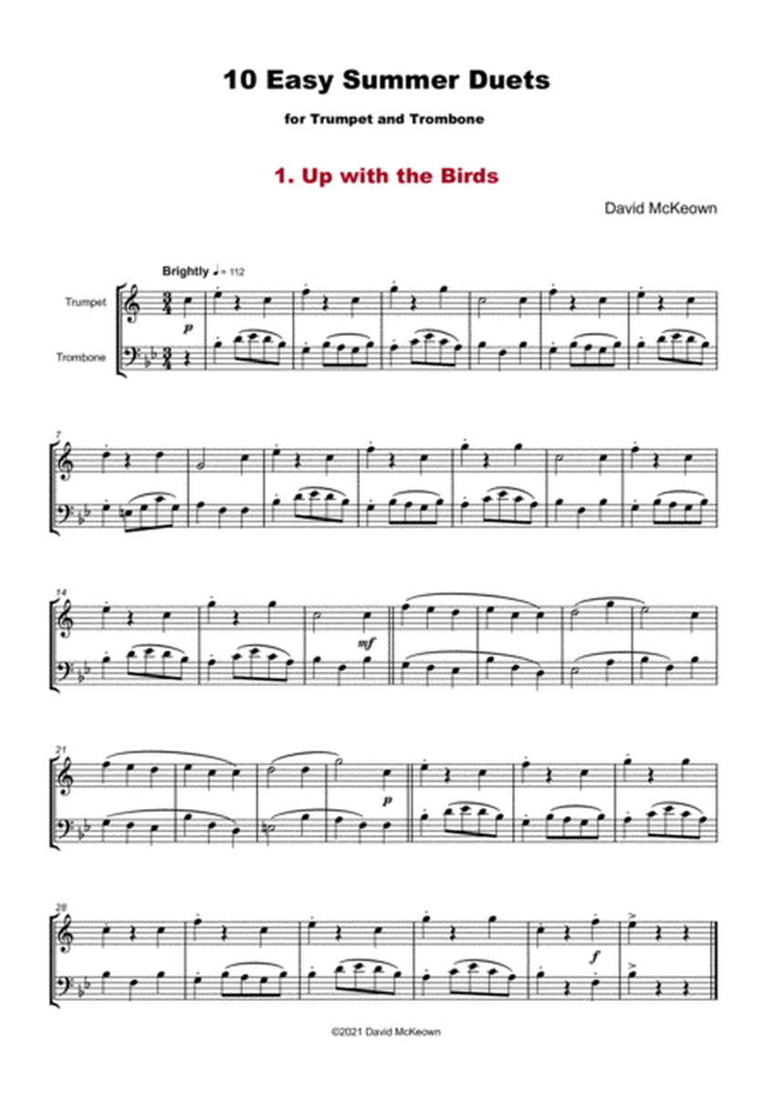 10 Easy Summer Duets for Trumpet and Trombone