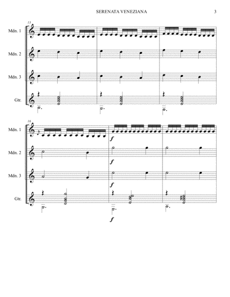 SERENATA VENEZIANA - Mandolin Trio & Guitar (Score & Parts) image number null