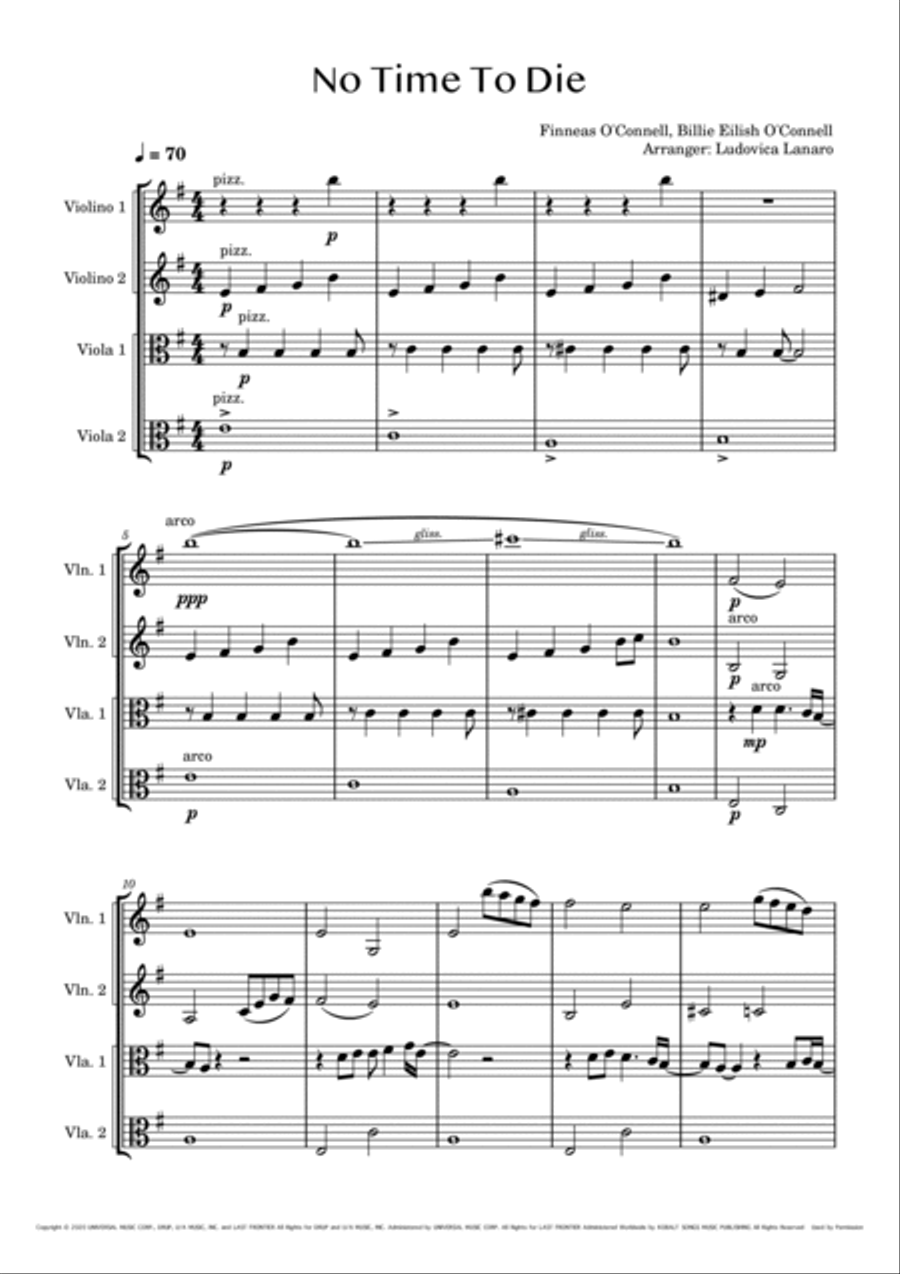 No Time To Die String Quartet scores gallery preview page 3