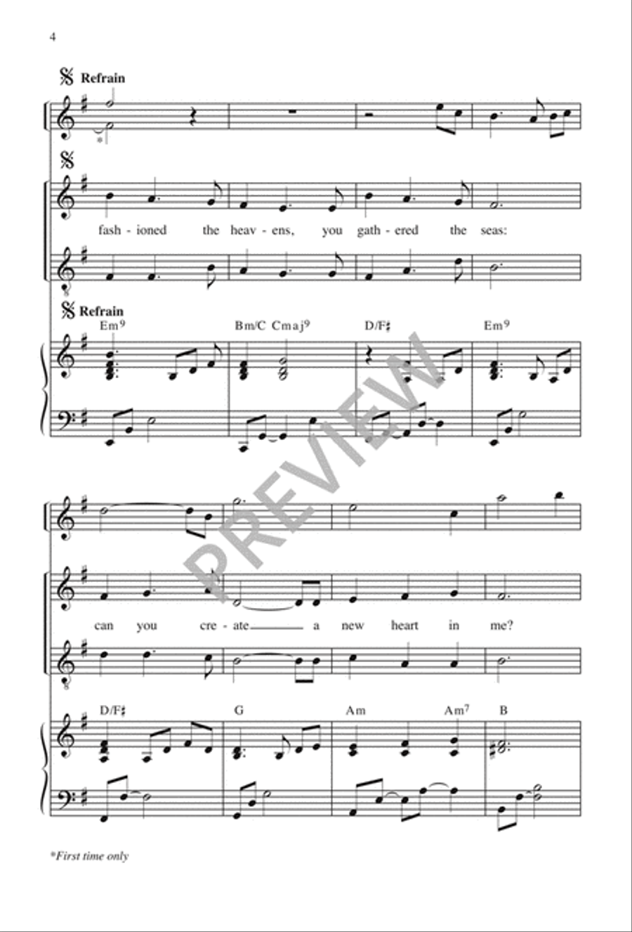 Psalm 51: Create Me Again 2-Part scores gallery preview page 5
