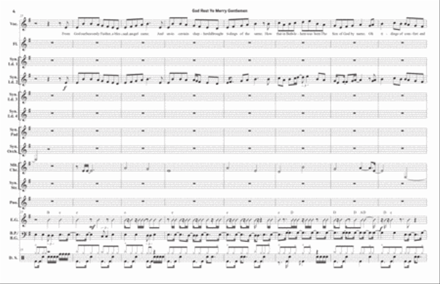 God Rest Ye Merry Gentlemen (Full Score 11x17) Piano, Vocal, Guitar scores gallery preview page 4