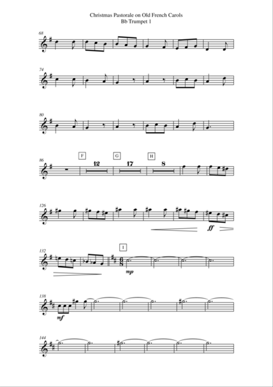 Paul Wehage: Christmas Pastorale on Old French Carols for concert band, complete brass and percussio Concert Band scores gallery preview page 3