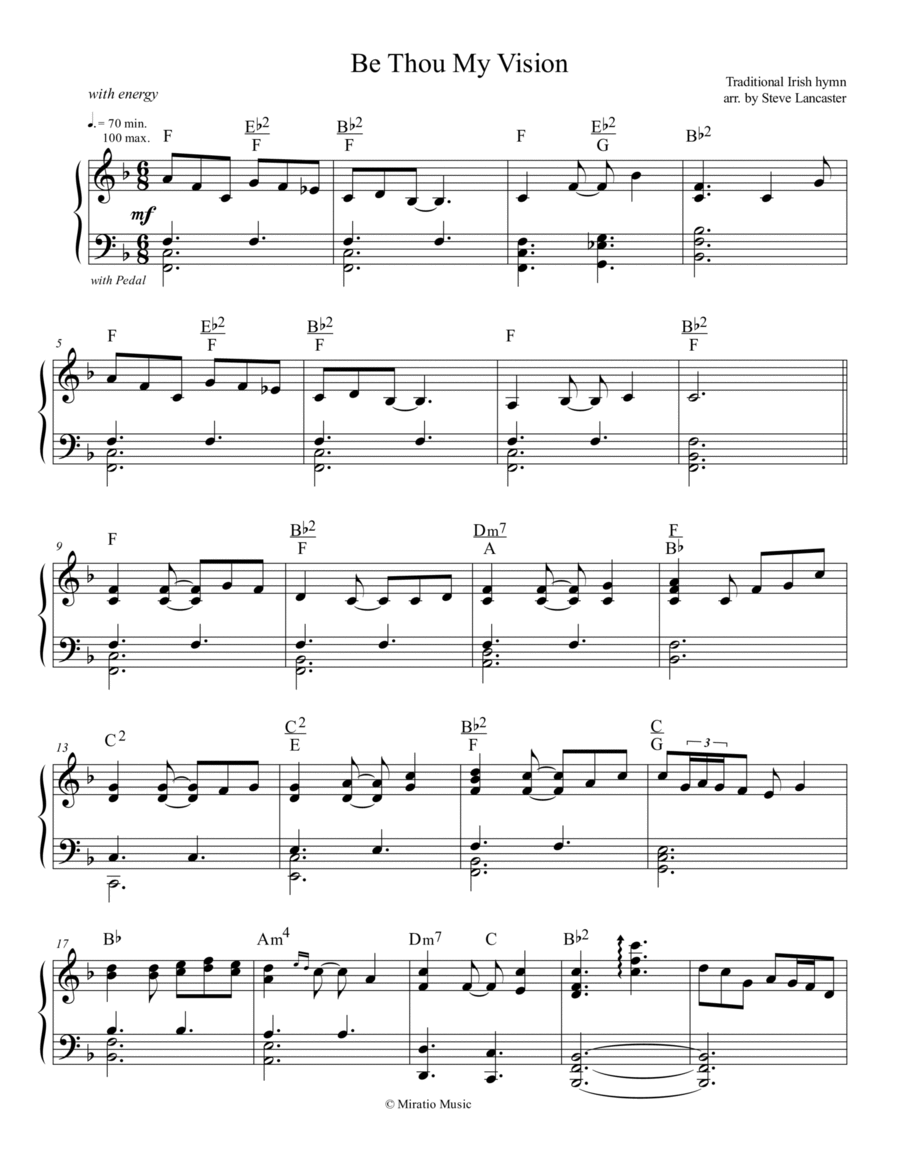 Be Thou My Vision - Celtic arr. for solo piano image number null