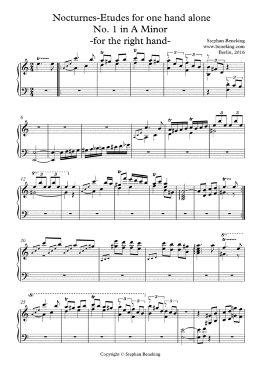 10 Nocturnes-Etudes for one hand alone Piano Method scores gallery preview page 2