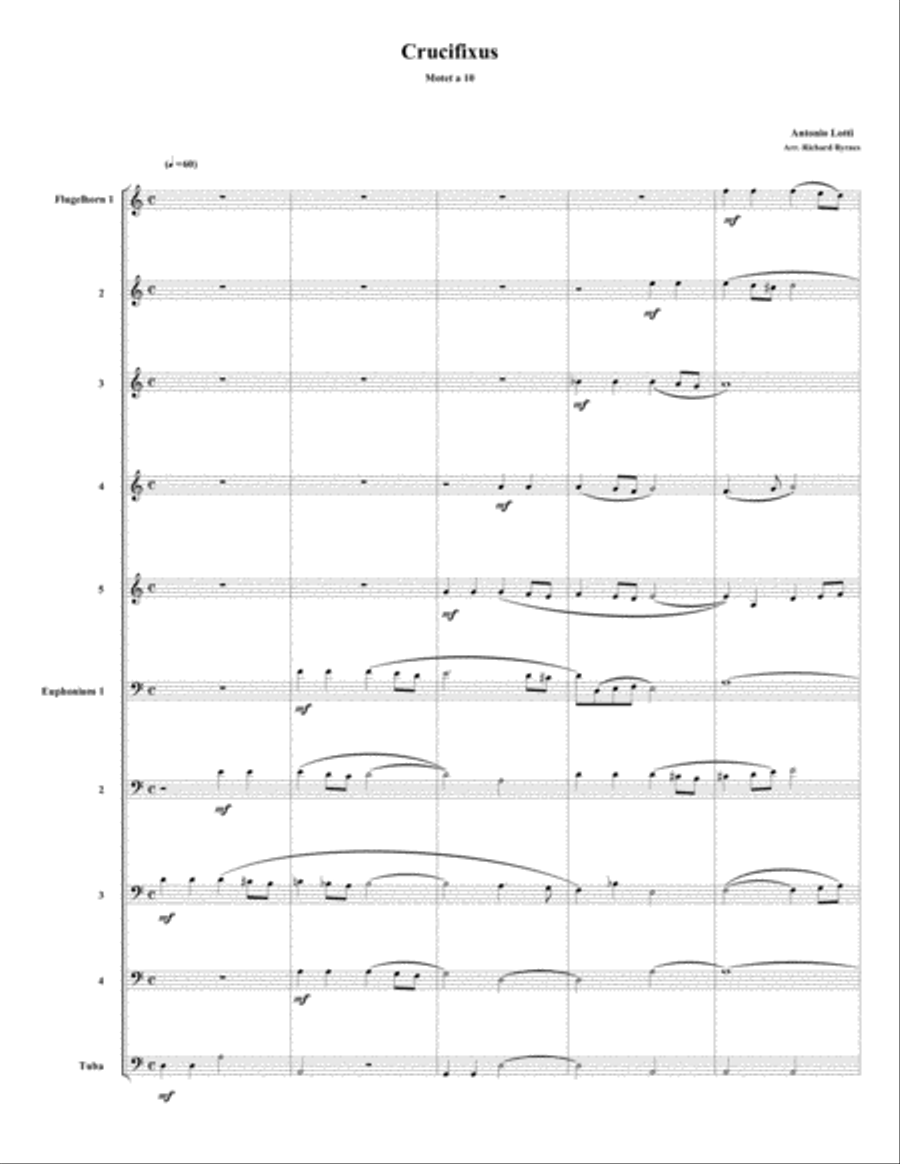 Crucifixus a 10 by Antonio Lotti (Conical Brass Choir) Brass Ensemble scores gallery preview page 1