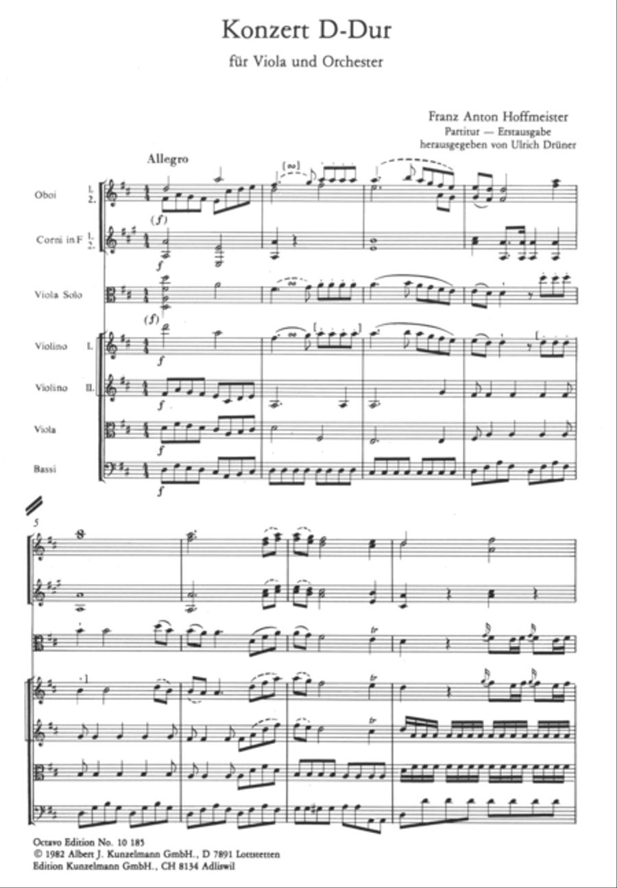 Concerto for viola in D major Viola Solo scores gallery preview page 2