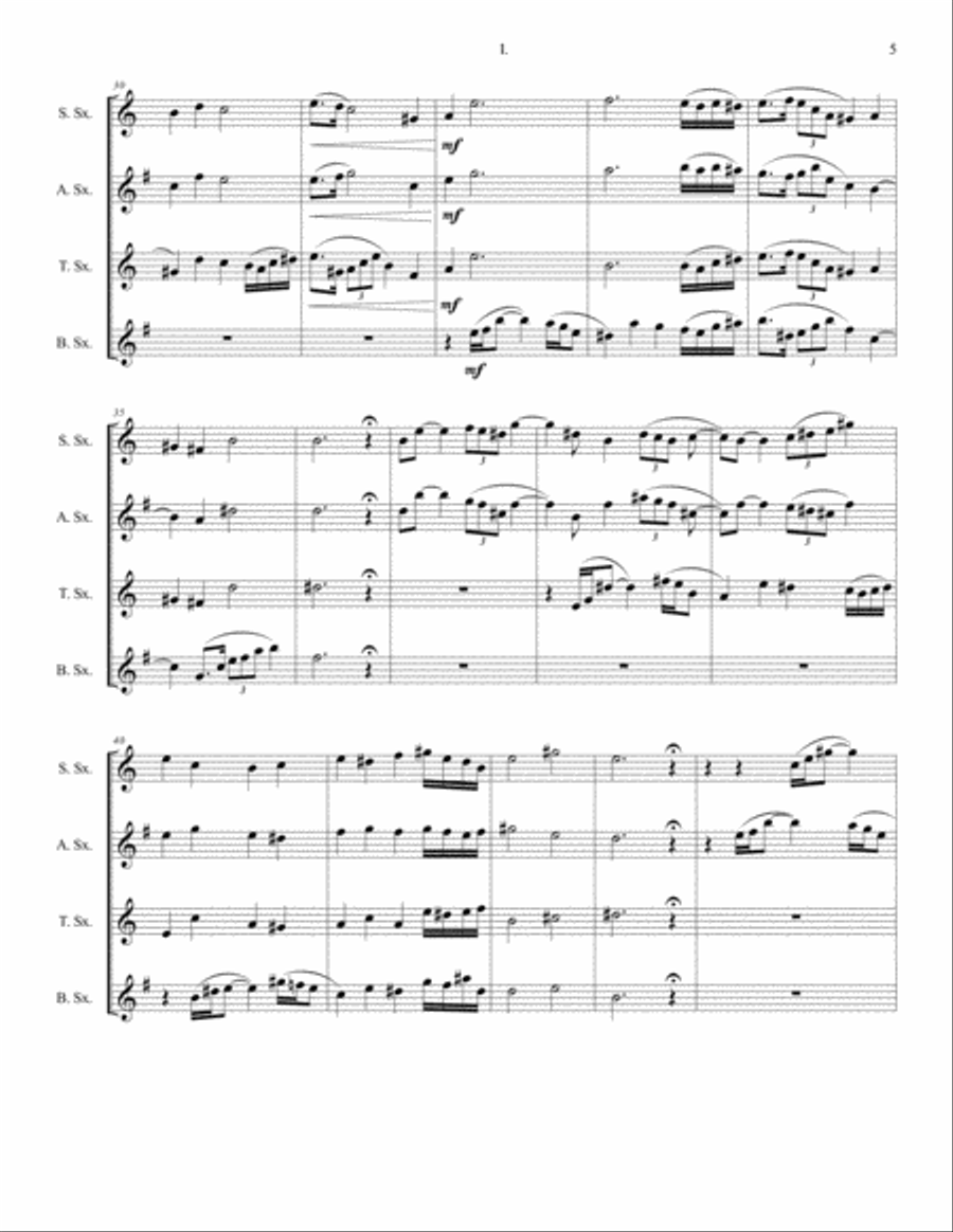 Noirscape for Saxophone Quartet Saxophone Quartet scores gallery preview page 5