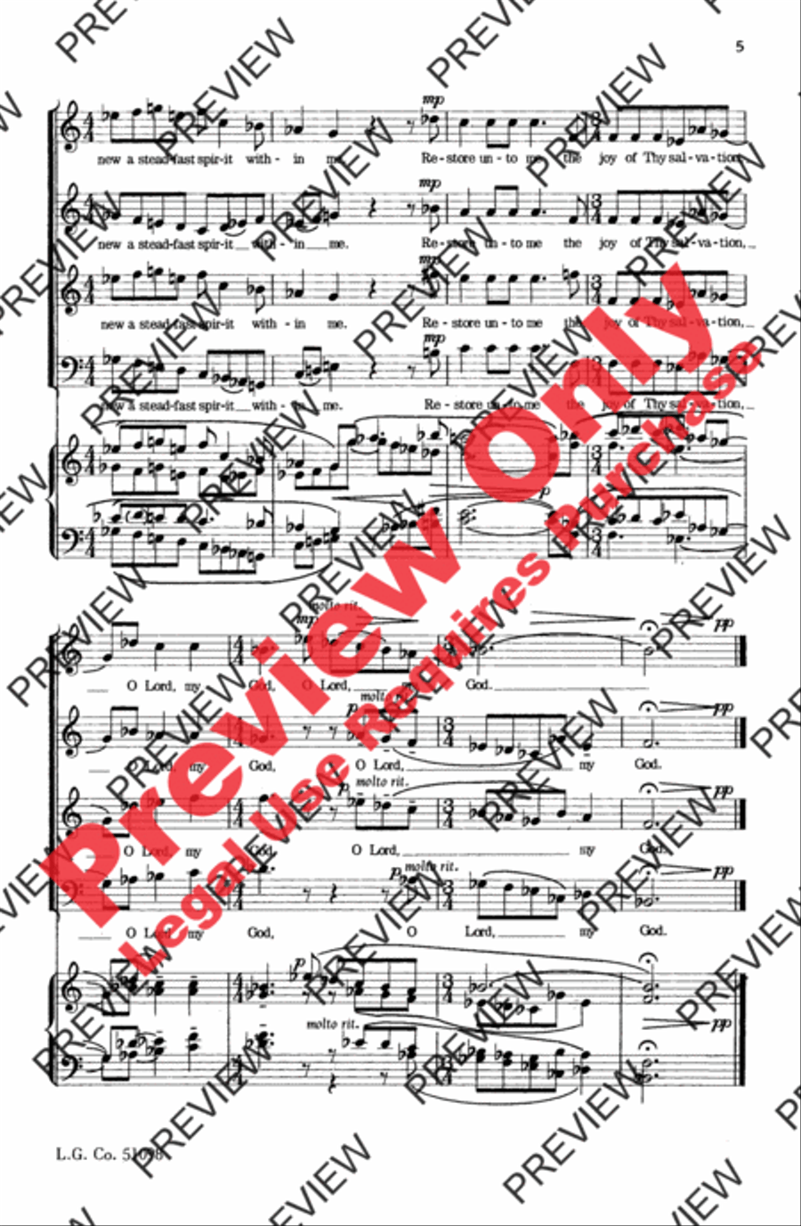 Two Psalm Motets 4-Part scores gallery preview page 5