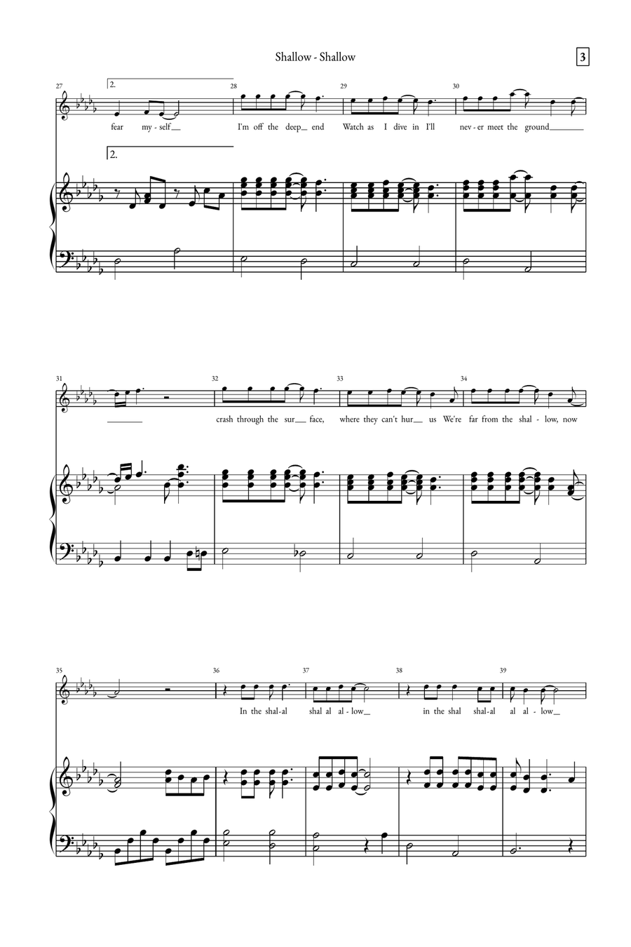 Shallow A Cappella scores gallery preview page 3