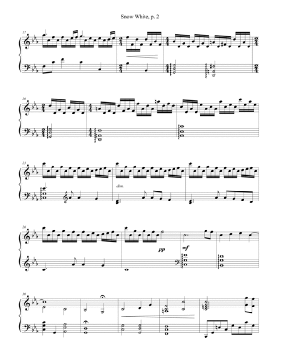 Snow White Piano Solo scores gallery preview page 2