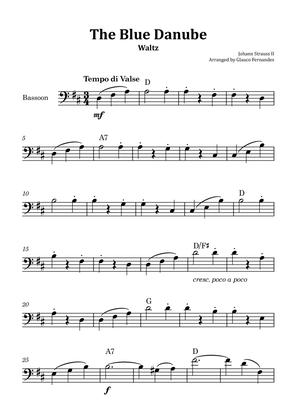 The Blue Danube - Bassoon Solo with Chord Notations