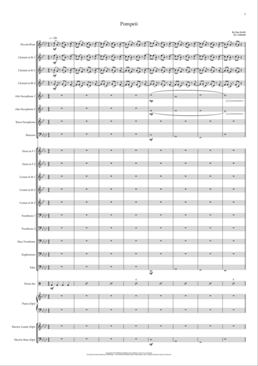 Pompeii Pompeii Concert Band scores gallery preview page 3