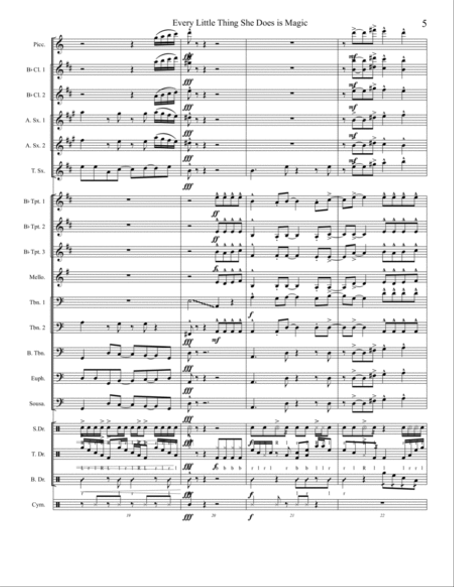 Every Little Thing She Does Is Magic Marching Band scores gallery preview page 5