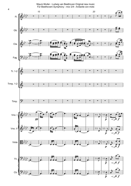 Für Beethoven Symphony – mov 2/4 - Ludwig van Beethoven Original NEW MUSIC image number null