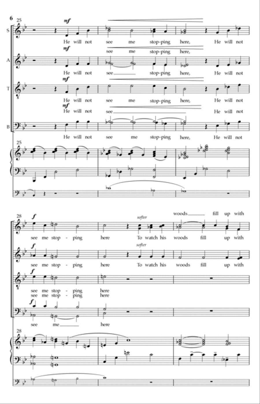 The Woods (Stopping By Woods On A Snowy Evening) 4-Part scores gallery preview page 3