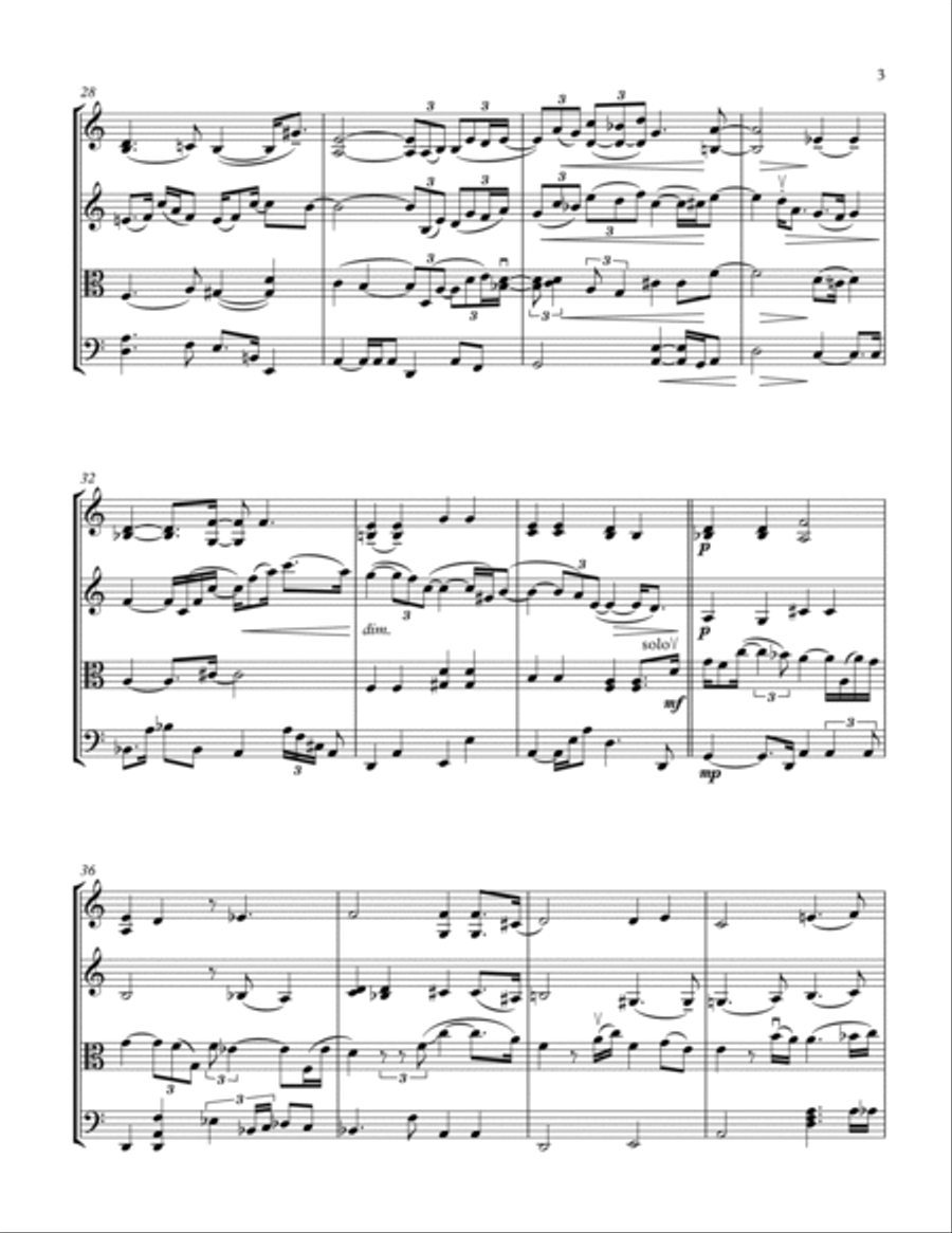 Blue In Green String Quartet scores gallery preview page 3