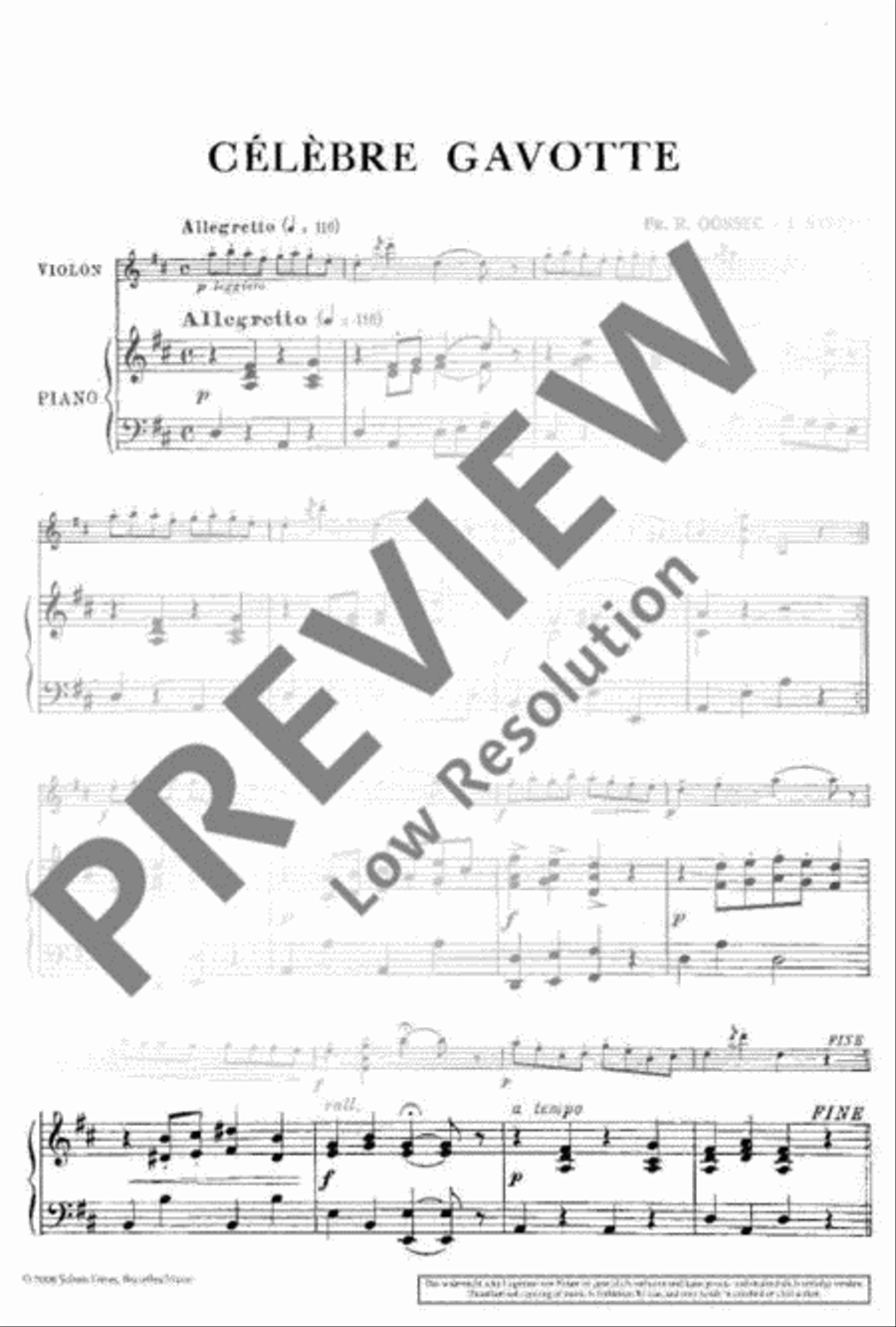 Célèbre Gavotte Violin Solo scores gallery preview page 3