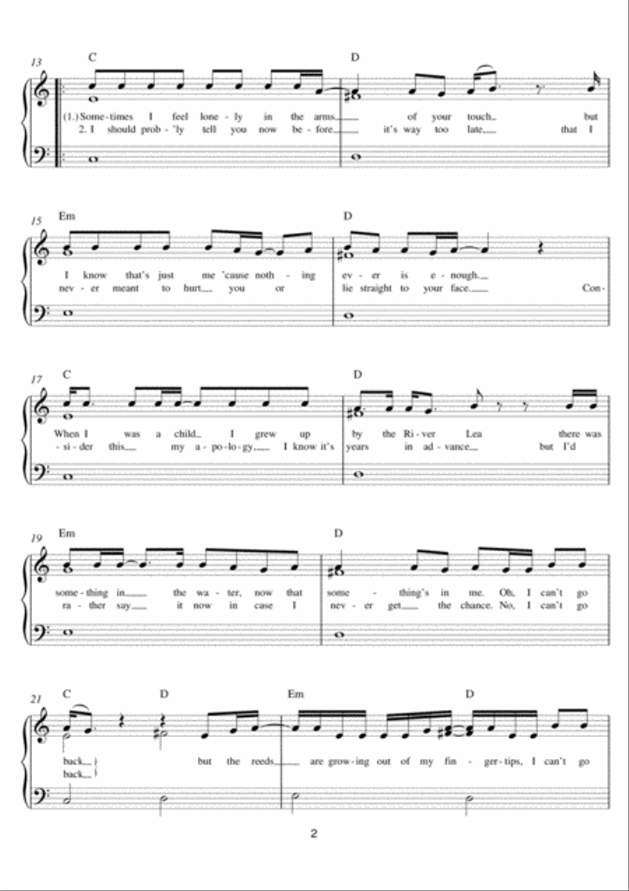 River Lea Easy Piano scores gallery preview page 2