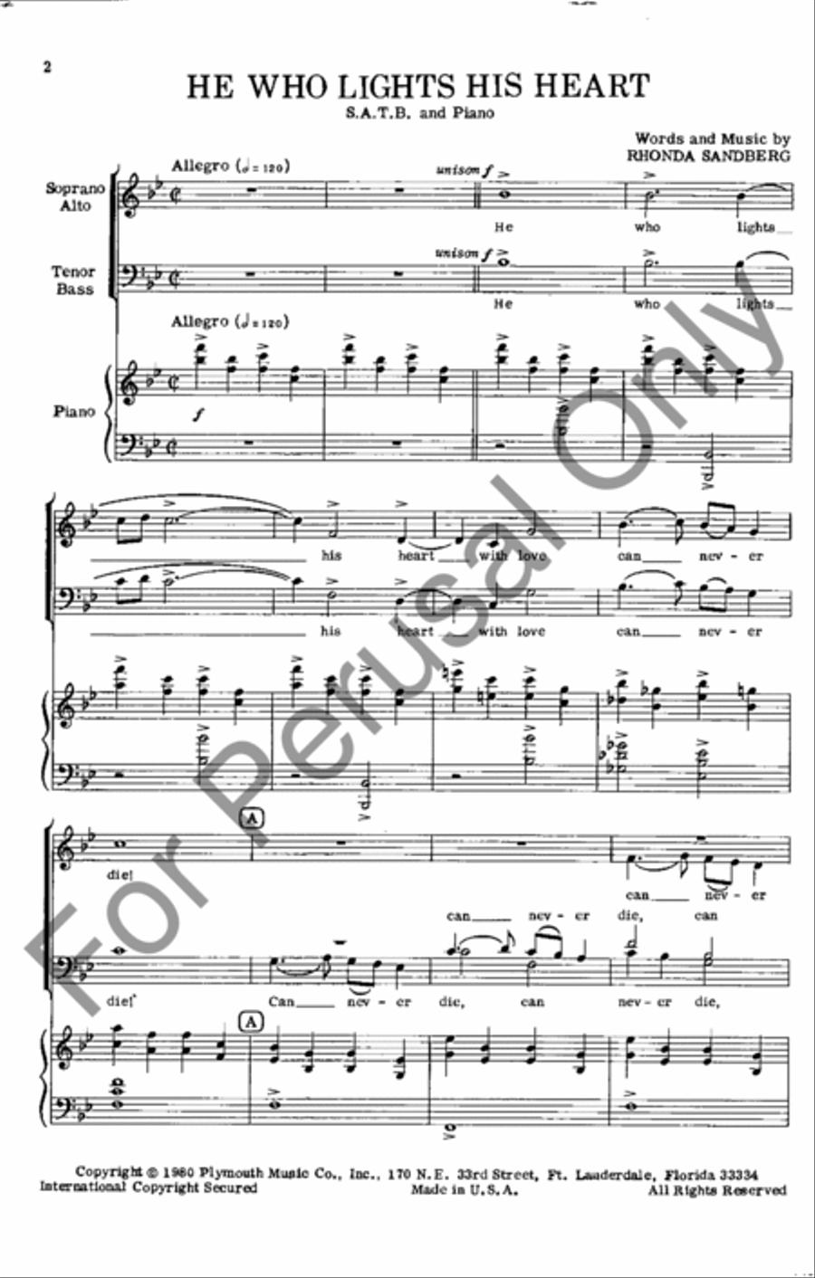 He Who Lights His Heart 4-Part scores gallery preview page 2