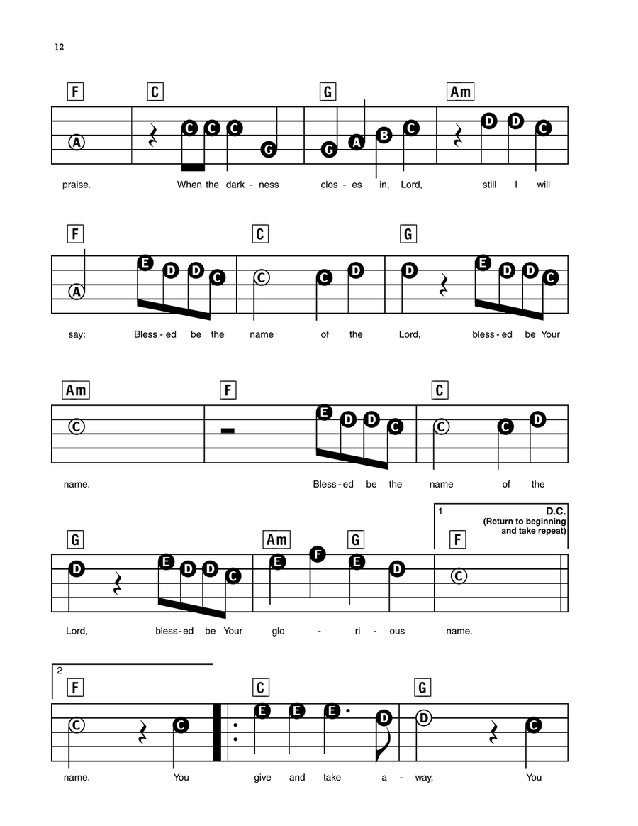 Blessed Be Your Name Blessed Be Your Name Electronic Keyboard scores gallery preview page 2