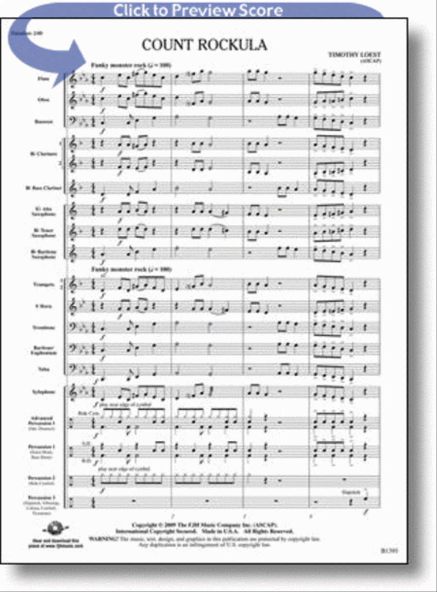 Count Rockula Concert Band scores gallery preview page 1
