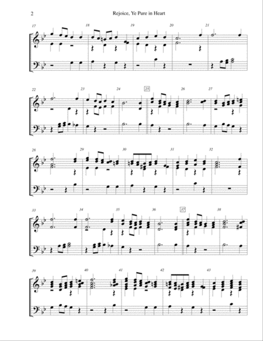 Rejoice, Ye Pure in Heart (Rejoice, O Pilgrim Throng) - for 2-octave handbell choir 2-Octaves scores gallery preview page 2