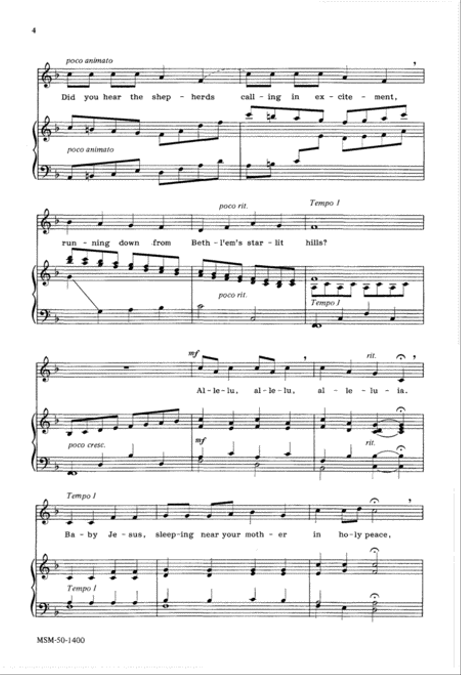 Welcome Song for the Baby Jesus Unison Choir scores gallery preview page 4