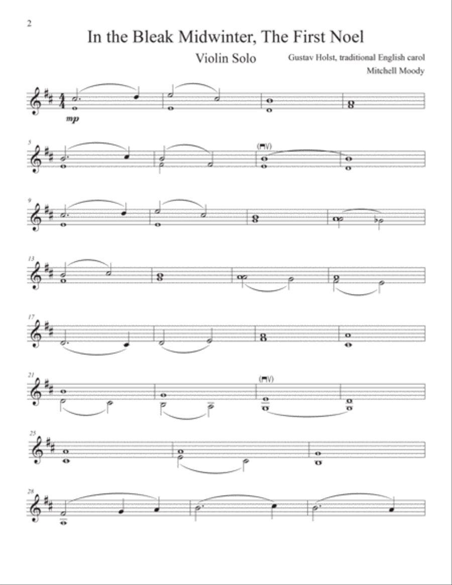 In the Bleak Midwinter and The First Noel Violin Solo scores gallery preview page 2