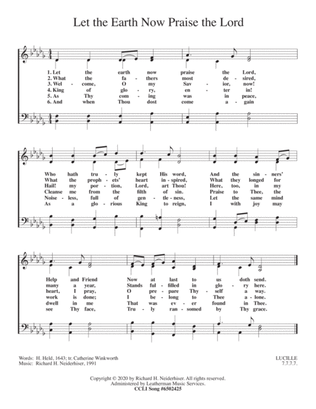 Let the Earth Now Praise the Lord (hymn-style edition)