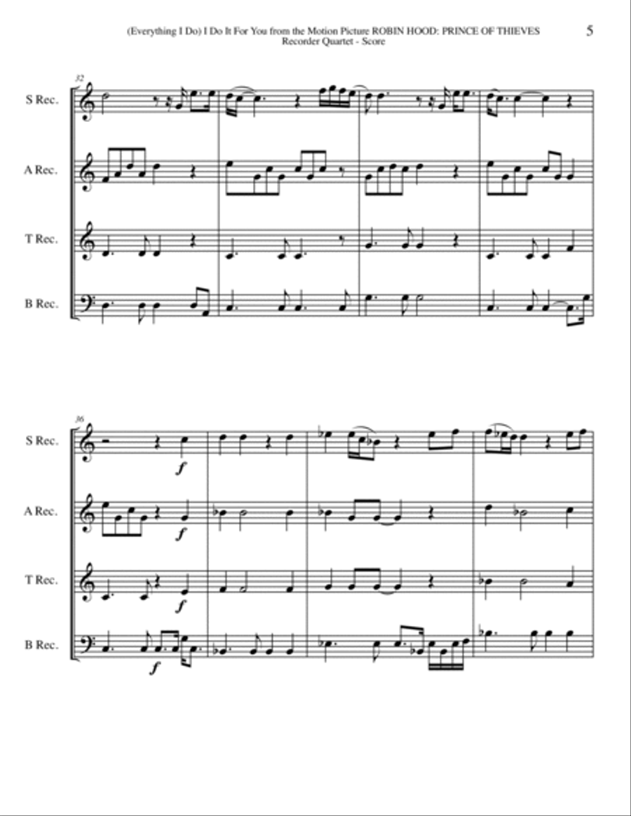(Everything I Do) I Do It For You Small Ensemble scores gallery preview page 5