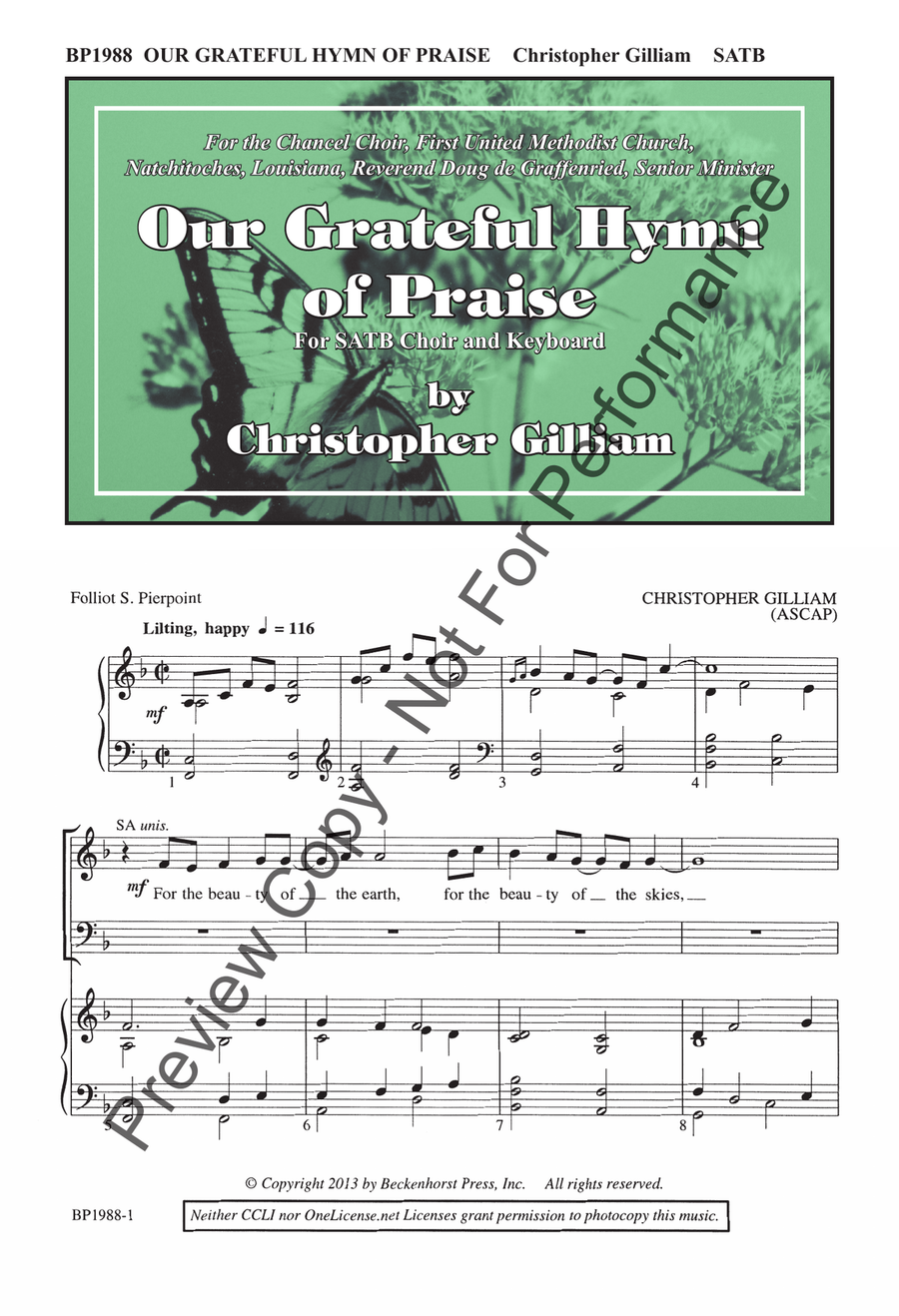 Our Grateful Hymn of Praise 4-Part scores gallery preview page 2