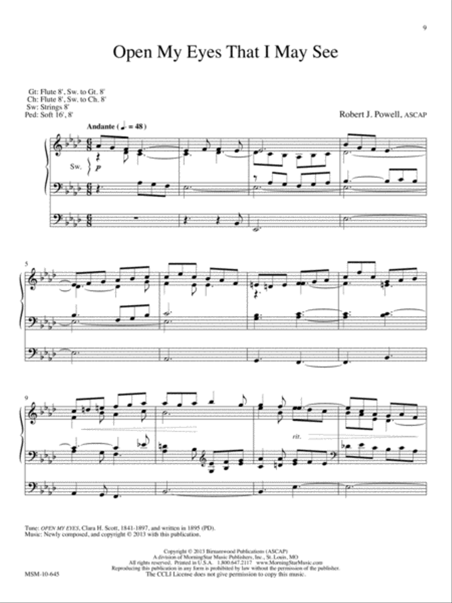 Prayerful Preludes, Set 1 Organ scores gallery preview page 5