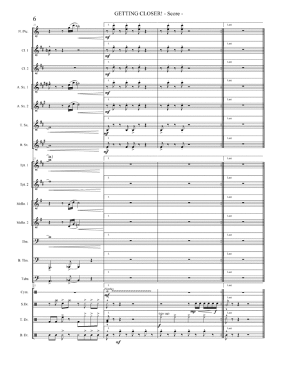Getting Closer! Marching Band scores gallery preview page 6