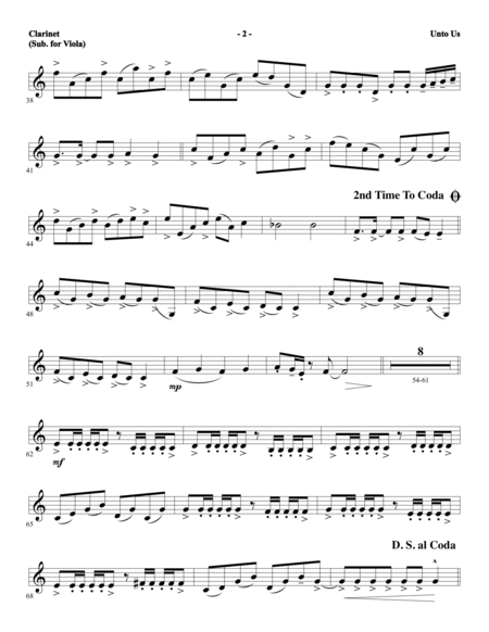 Unto Us - Clarinet (sub Viola)
