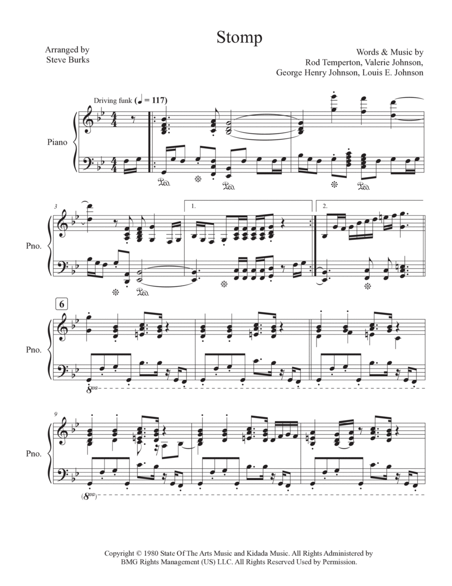 Stomp Piano Solo scores gallery preview page 1