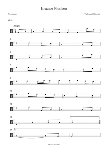 turlough'o carolan eleanor plunkett Viola and Bassoon sheet music image number null