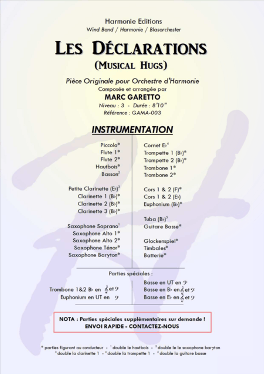 Les Déclarations - Musical Hugs Concert Band scores gallery preview page 2