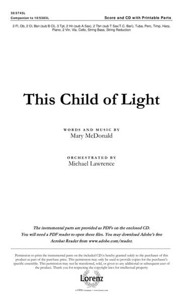 This Child of Light - Orchestral Score and CD with Printable Parts
