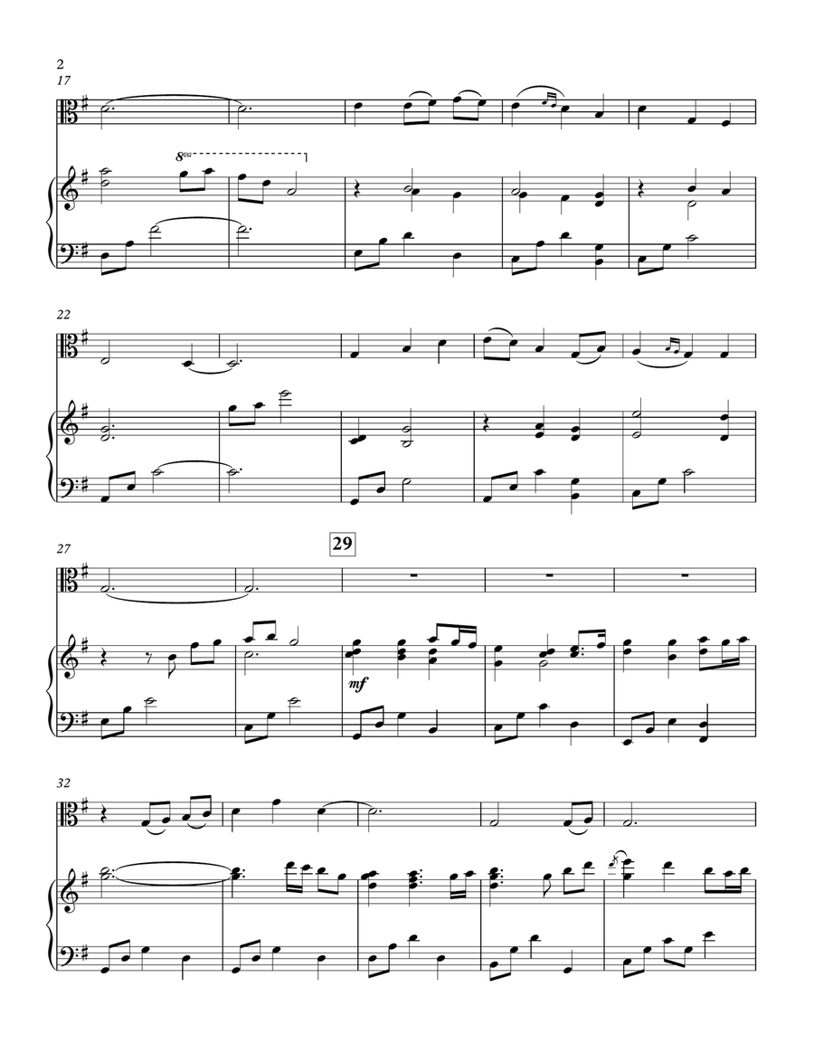 Be Thou My Vision (viola and piano) Piano scores gallery preview page 2