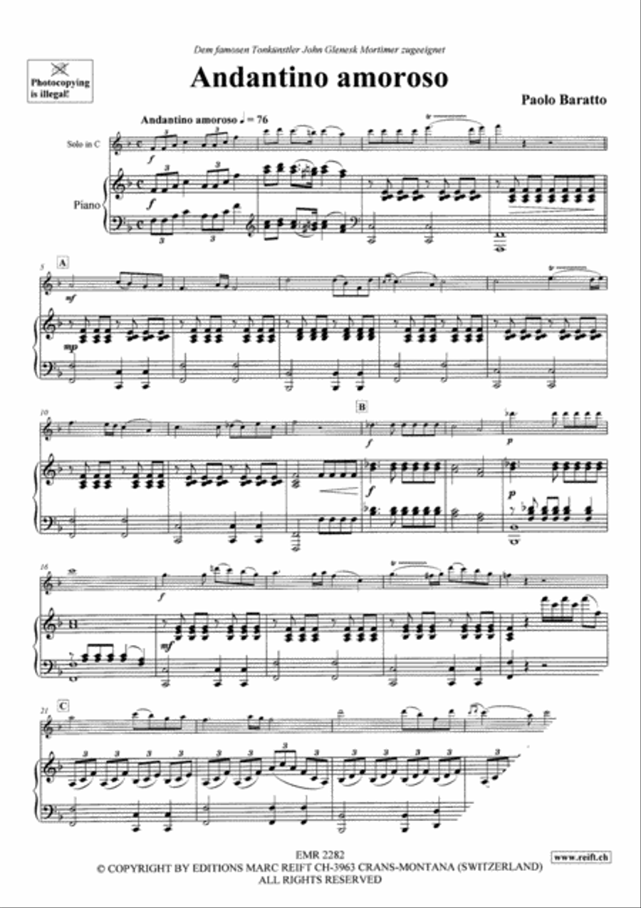 Andantino Amoroso Tenor Saxophone scores gallery preview page 3