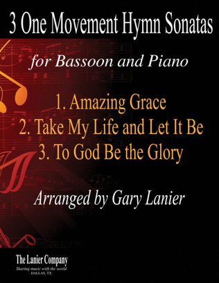 Book cover for 3 ONE MOVEMENT HYMN SONATAS (for Bassoon and Piano with Score/Parts)