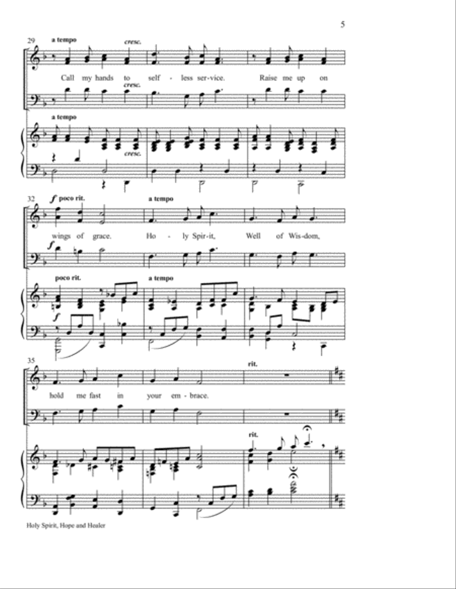 Holy Spirit, Hope and Healer 3-Part scores gallery preview page 5