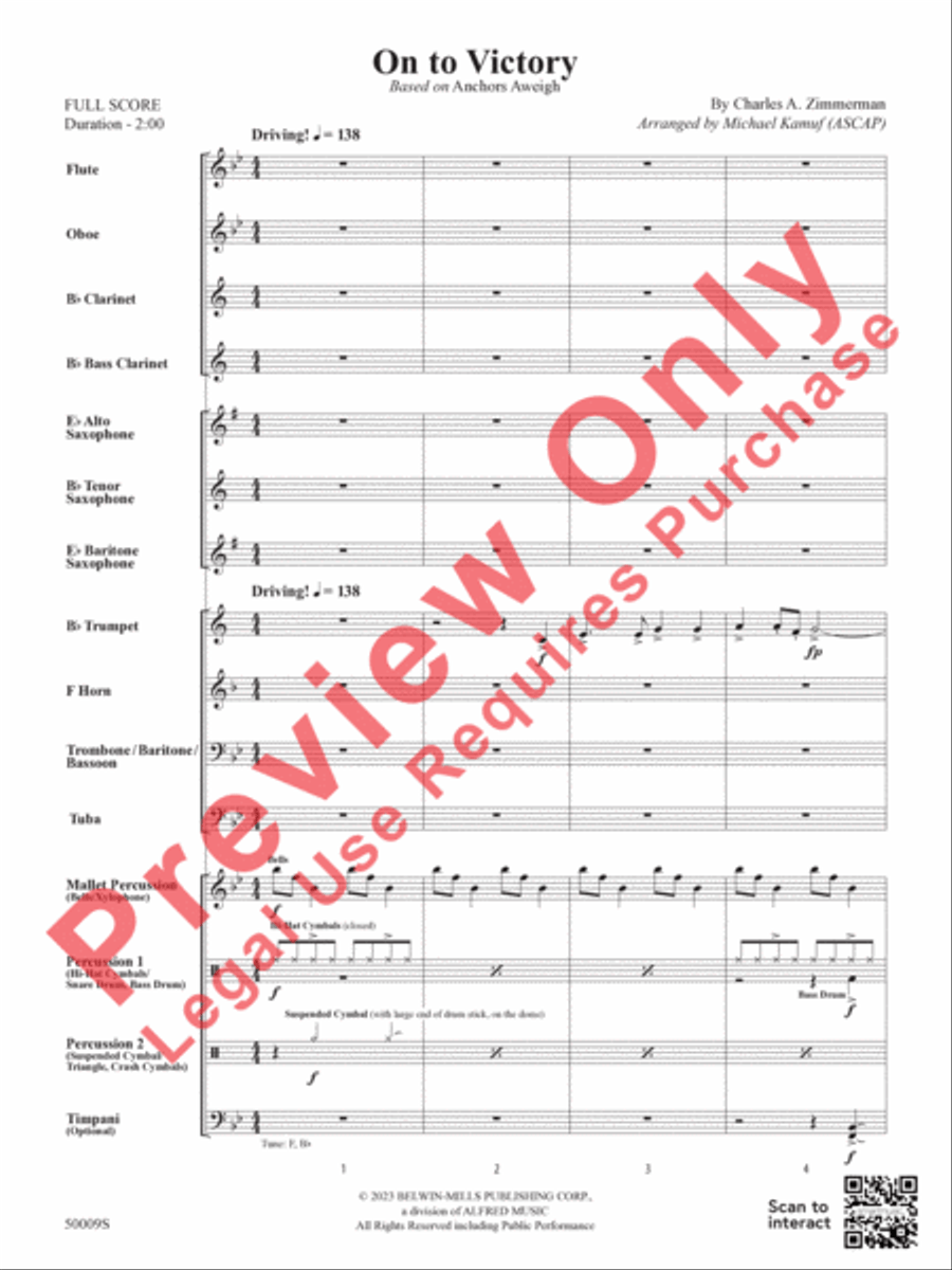 On to Victory Concert Band scores gallery preview page 4