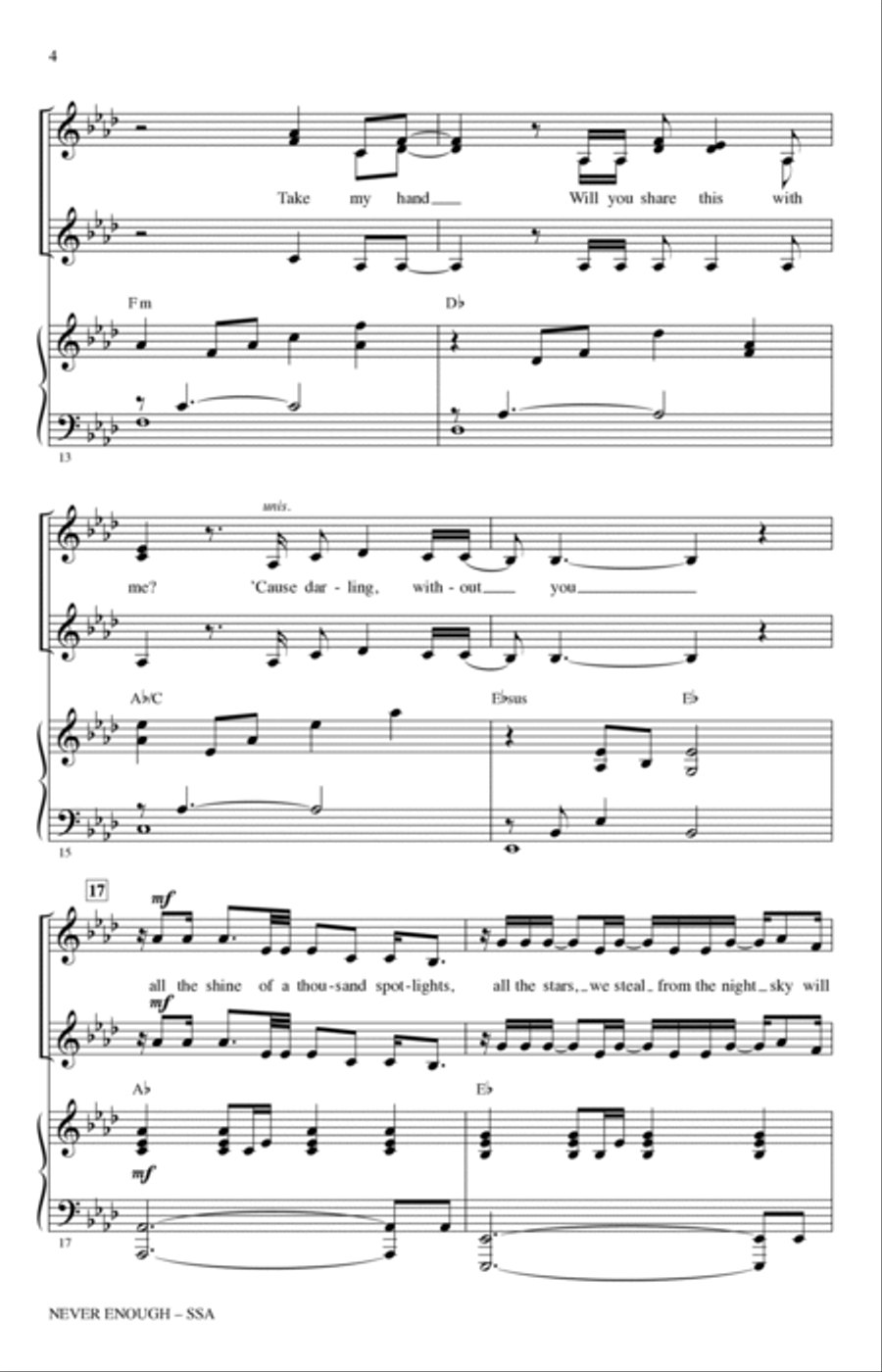 Never Enough (from The Greatest Showman) (arr. Mark Brymer) SSA scores gallery preview page 3