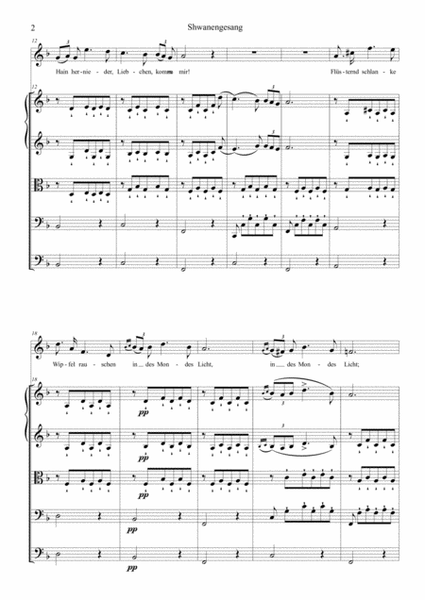Ständchen (Serenade) D 957 (Franz Schubert) arranged for High voice and Strings image number null