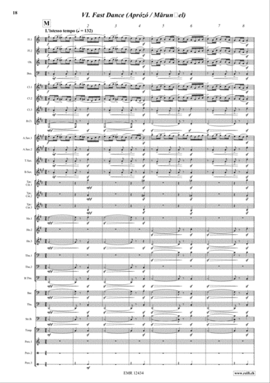 Romanian Folk Dances Concert Band scores gallery preview page 13